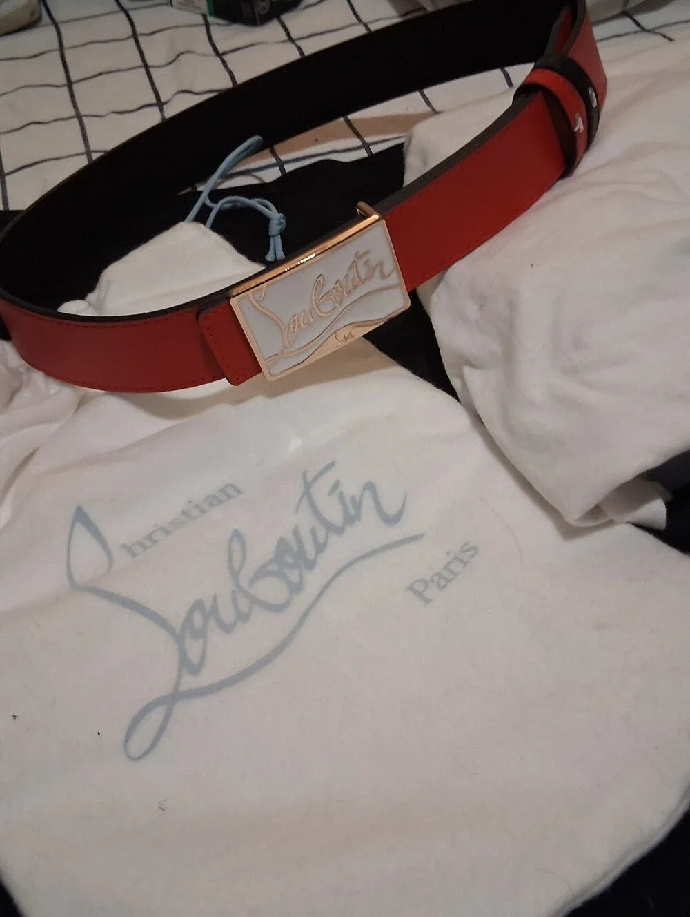 Christian #Louboutin #Mens Ricky Leather Belt Sz 42 Fits 28-42 Brand New